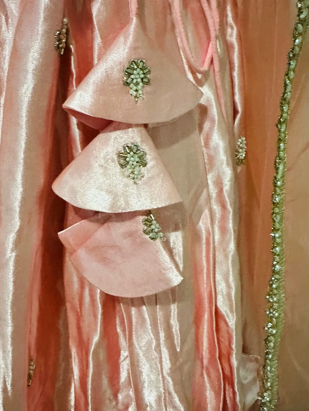 Elegant Pink Silk Lehenga with Sheer Dupatta